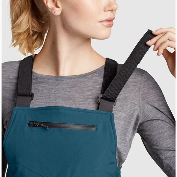 Eddie Bauer Ski Bibs Insulated Womens Large Navy Blue Waterproof Powder Search - Picture 7 of 15